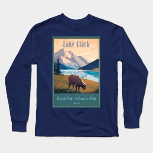 Lake Clark National Park Vintage Travel Poster Long Sleeve T-Shirt